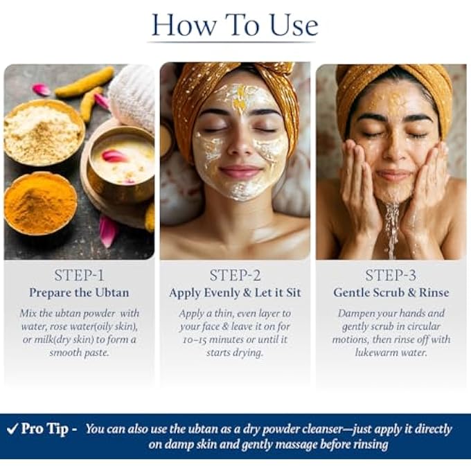 Blue Nectar BRIGHTENING TURMERIC NATURAL CLEANSER, 3-IN-1 CLEANSER, FACE SCRUB & FACE PACK FOR SKIN BRIGHTENING & TAN REMOVAL, 100% NATURAL (100 GM, 9 HERBS) - Image 3